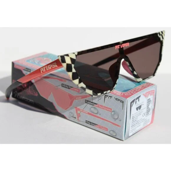 PIT VIPER The Victory Lame Showroom Sunglasses Checkered/Smoke NEW